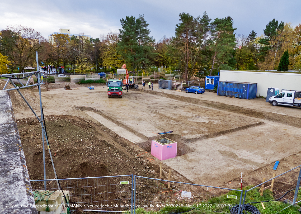 17.11.2022 - Baustelle an der Quiddestraße Haus für Kinder in Neuperlach